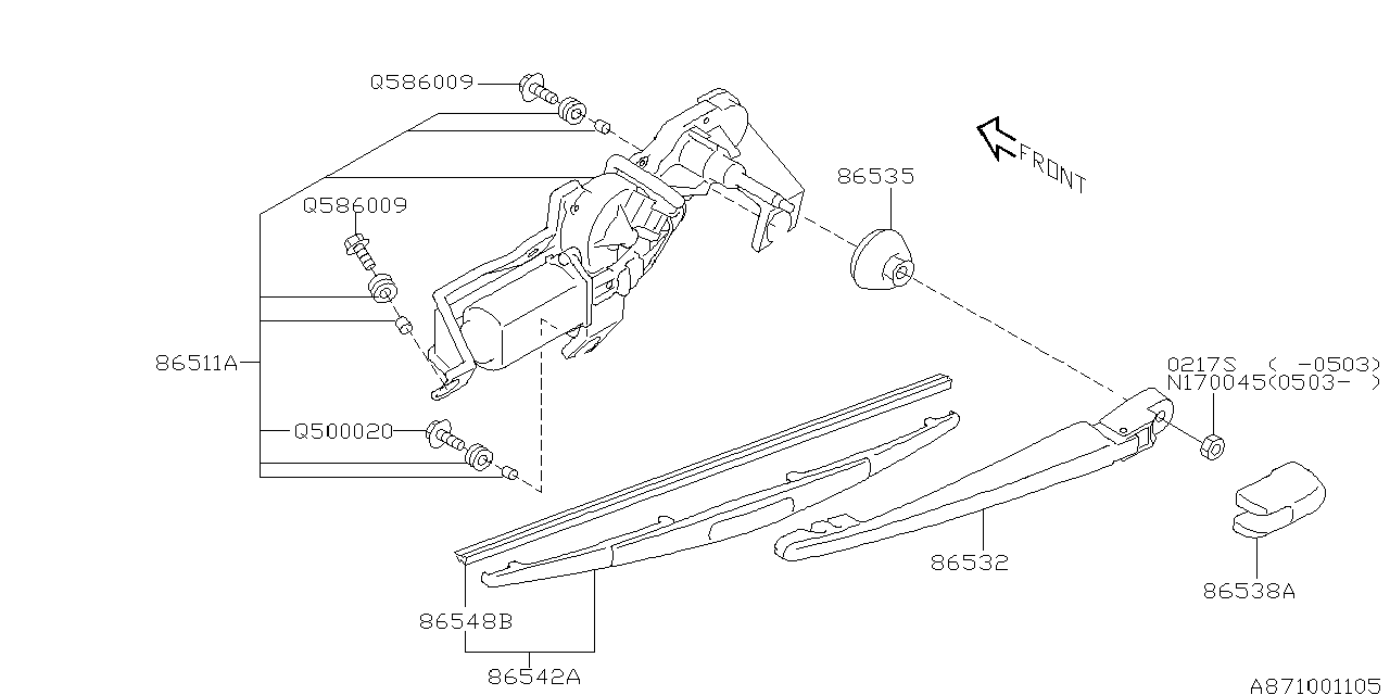 Diagram WIPER (REAR) for your 2009 Subaru Forester  X 