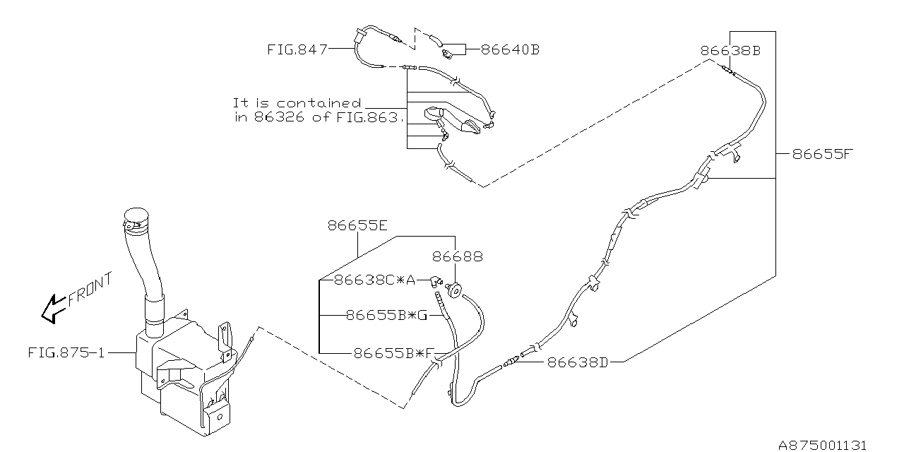 Diagram WINDSHIELD WASHER for your 2006 Subaru Tribeca   