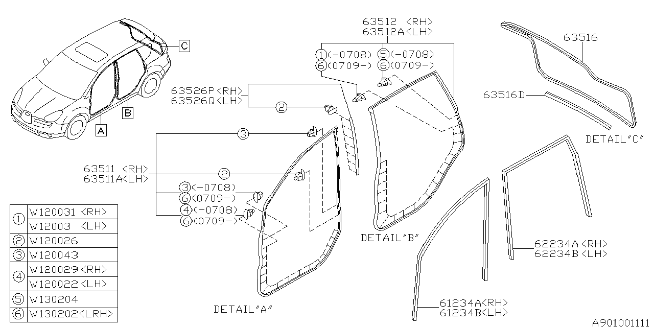 Diagram WEATHER STRIP for your 2018 Subaru WRX   