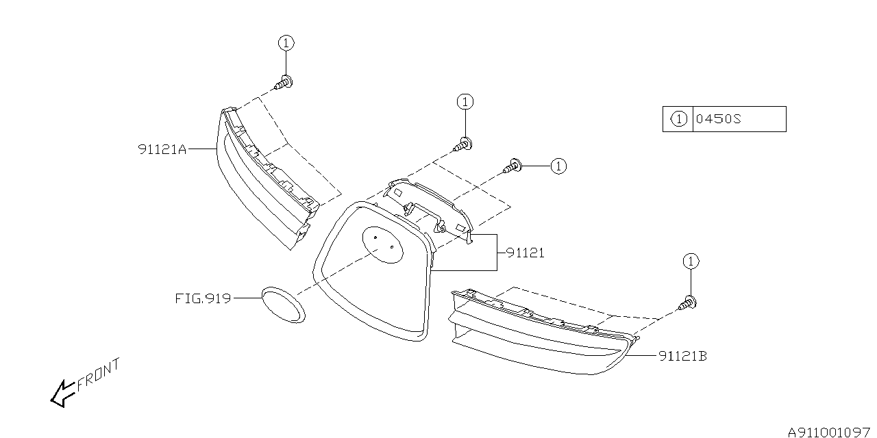 Diagram FRONT GRILLE for your 2006 Subaru Tribeca   