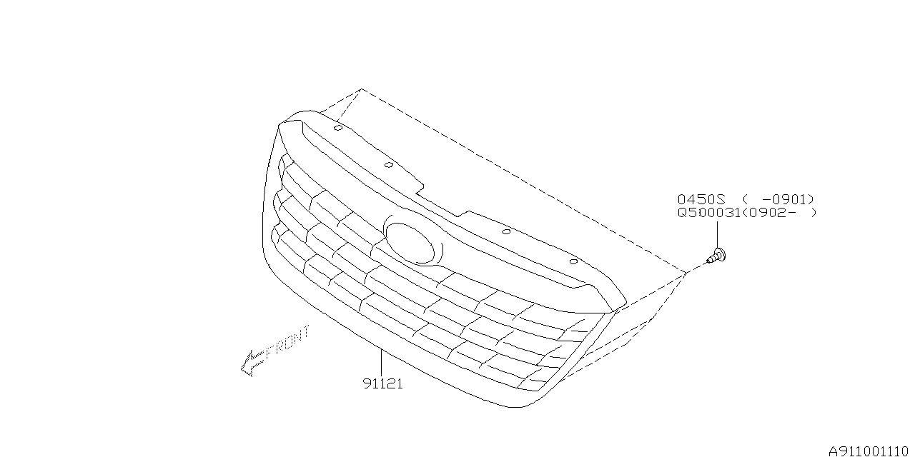 Diagram FRONT GRILLE for your 2013 Subaru Tribeca   