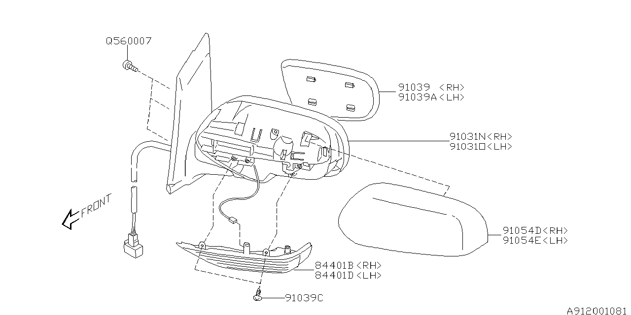 Diagram REAR VIEW MIRROR for your Subaru Impreza  