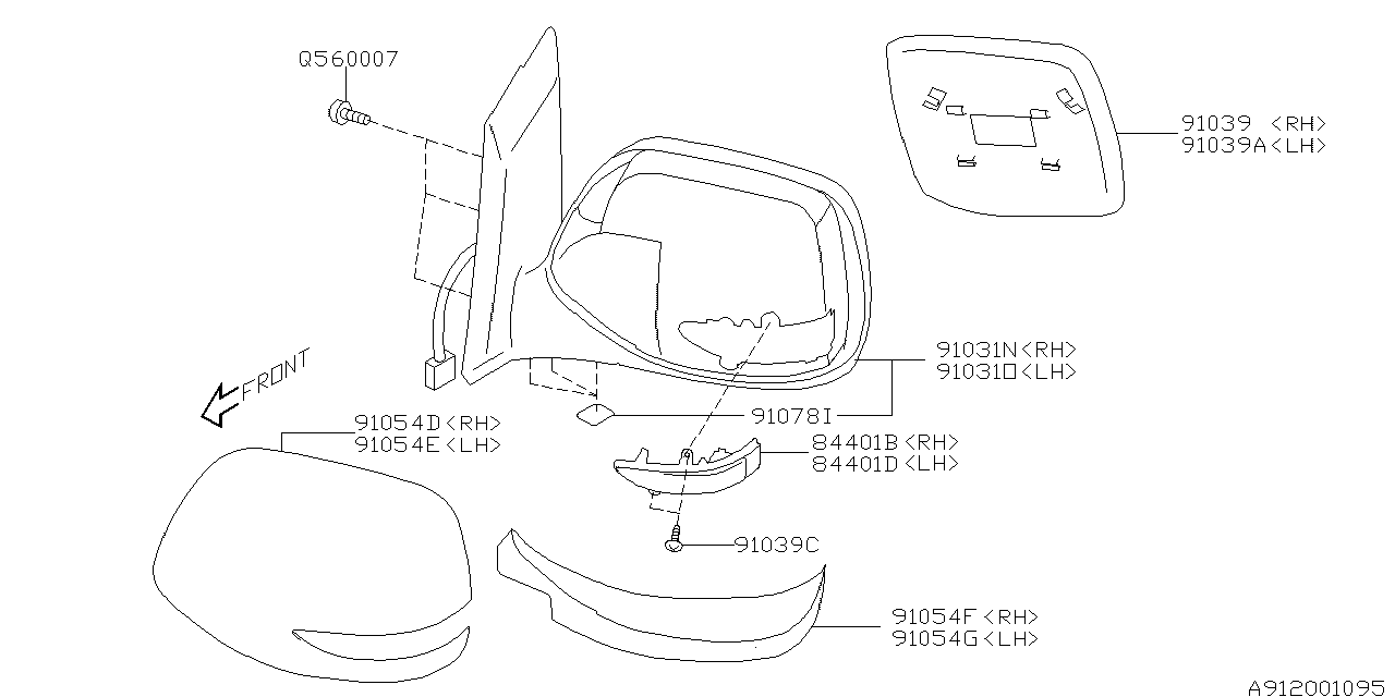 Diagram REAR VIEW MIRROR for your 2019 Subaru Ascent  Limited 8-Passenger w/EyeSight 