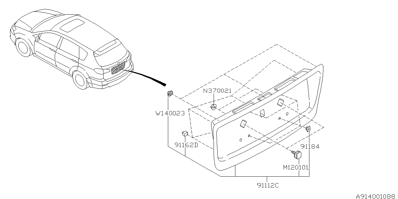 Diagram OUTER GARNISH for your 2023 Subaru WRX   