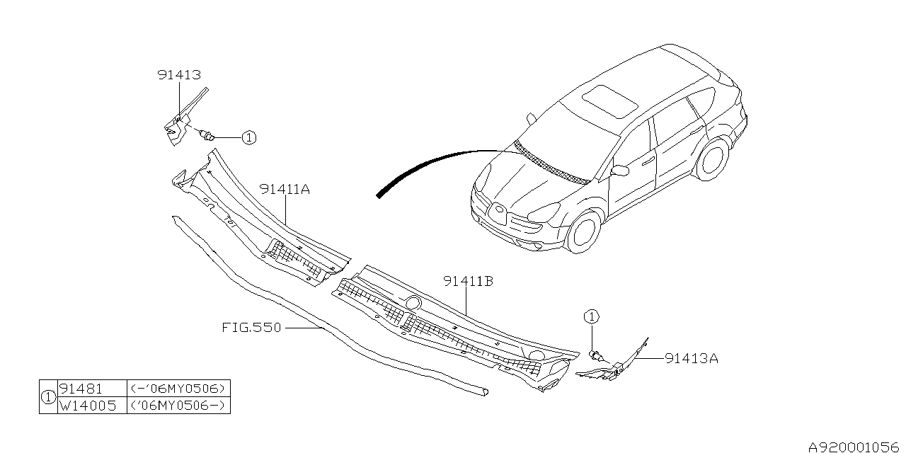 Diagram COWL PANEL for your 2017 Subaru WRX Premium  