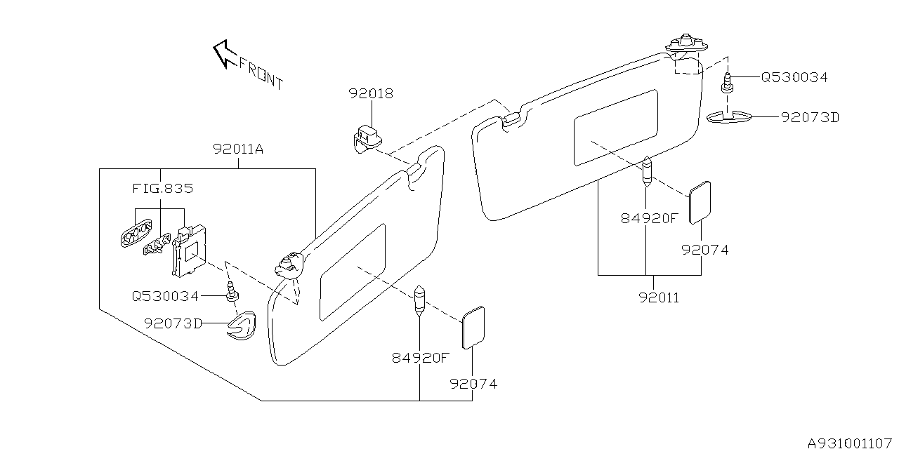 Diagram ROOM INNER PARTS for your 2009 Subaru WRX   