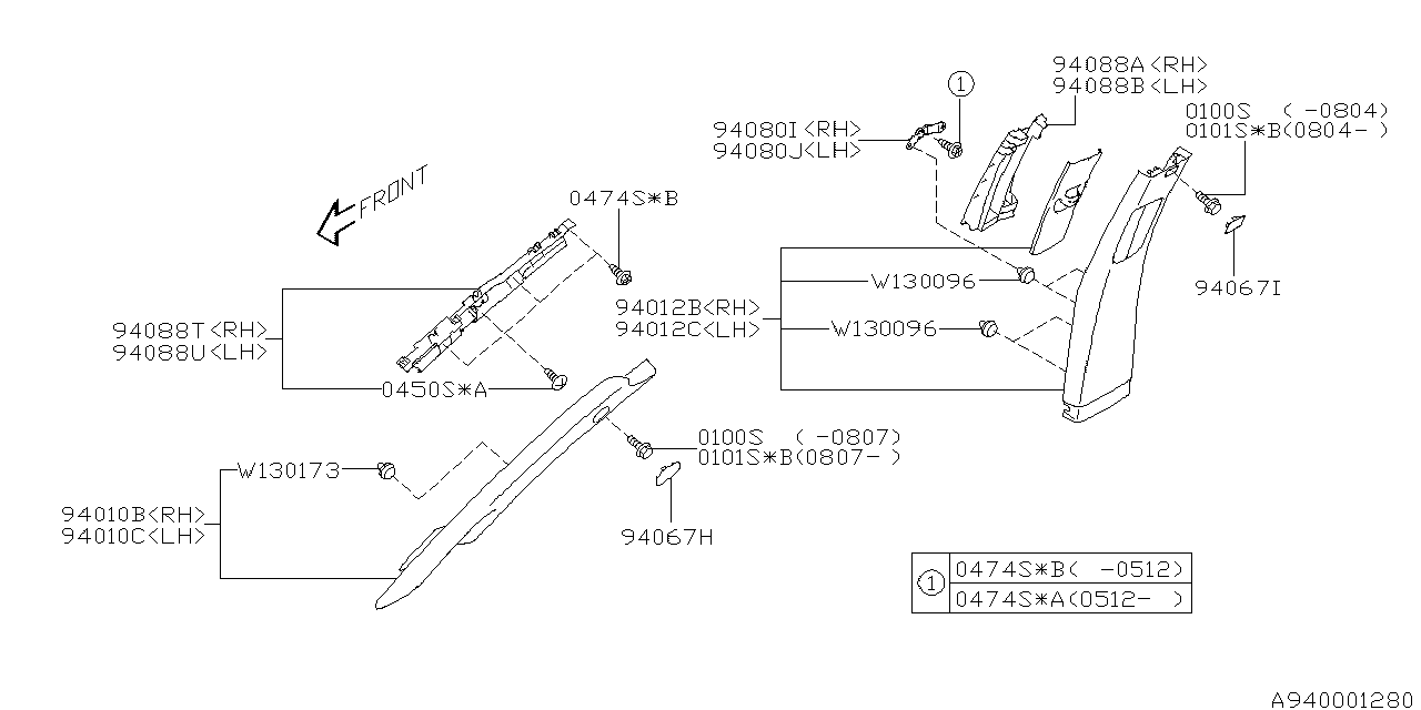 Diagram INNER TRIM for your 2012 Subaru Forester  XT Limited PLUS 