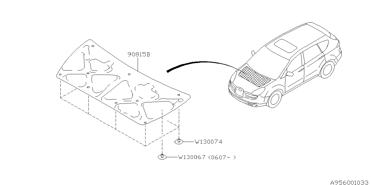 Diagram HOOD INSULATOR for your 2010 Subaru Outback 2.5L AT SPORTS WAGON 