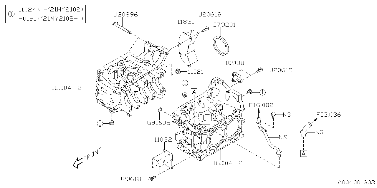 Diagram CYLINDER BLOCK for your 2013 Subaru Crosstrek   