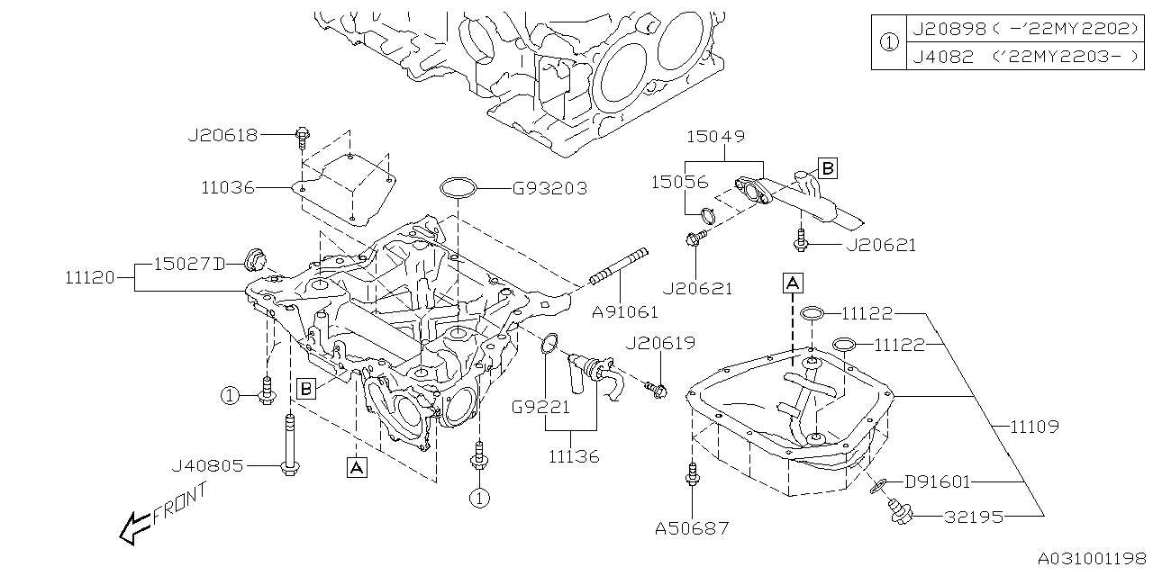 Diagram OIL PAN for your Subaru Ascent  