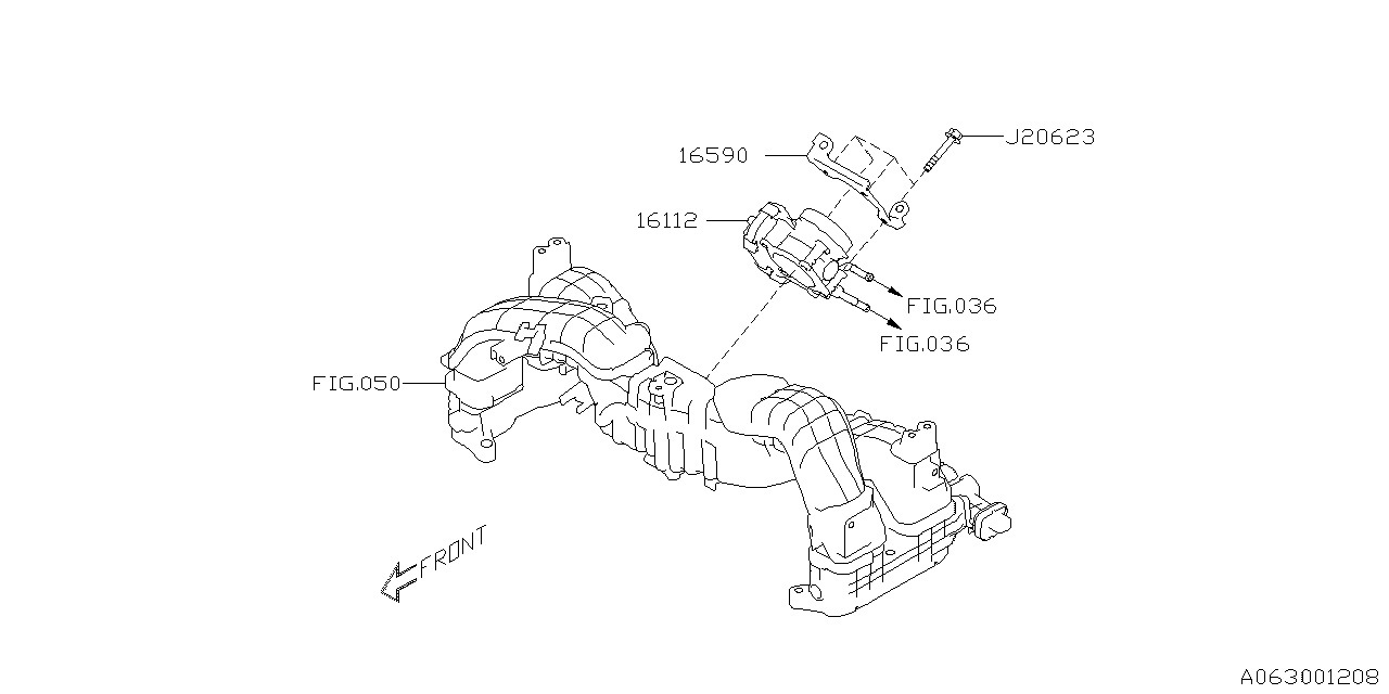 Diagram THROTTLE CHAMBER for your Subaru Ascent  