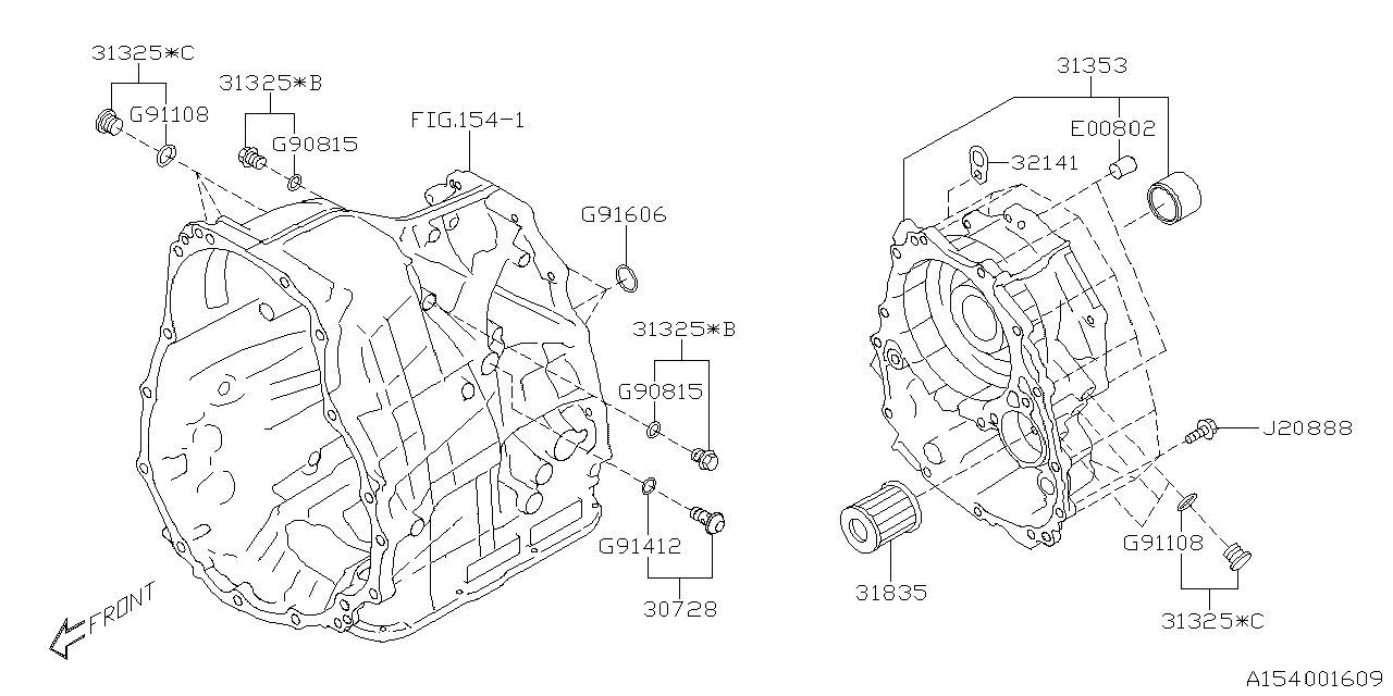 AT, TRANSMISSION CASE Diagram