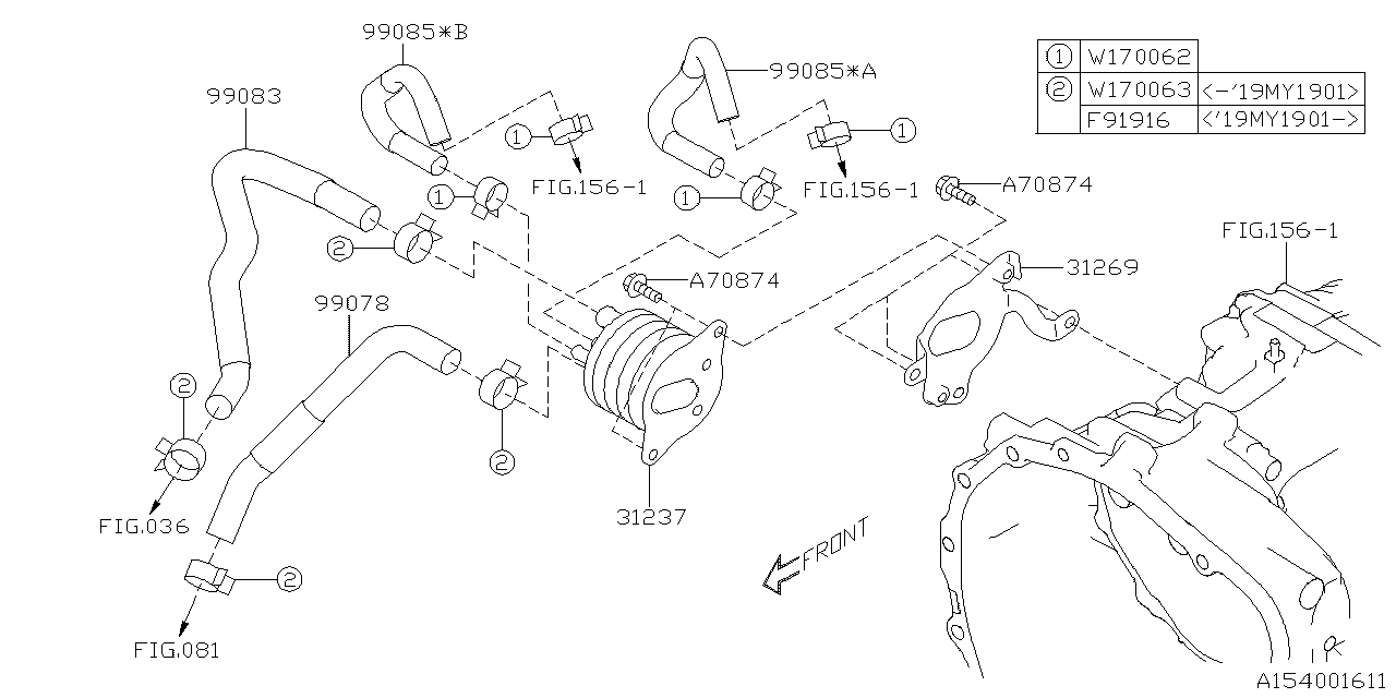 Diagram AT, TRANSMISSION CASE for your Subaru