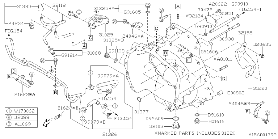 Diagram AT, TORQUE CONVERTER & CONVERTER CASE for your 2019 Subaru Impreza   