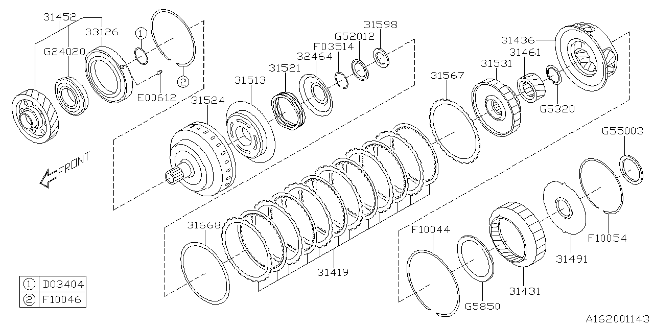 Diagram AT, PLANETARY for your 2008 Subaru WRX  SEDAN 