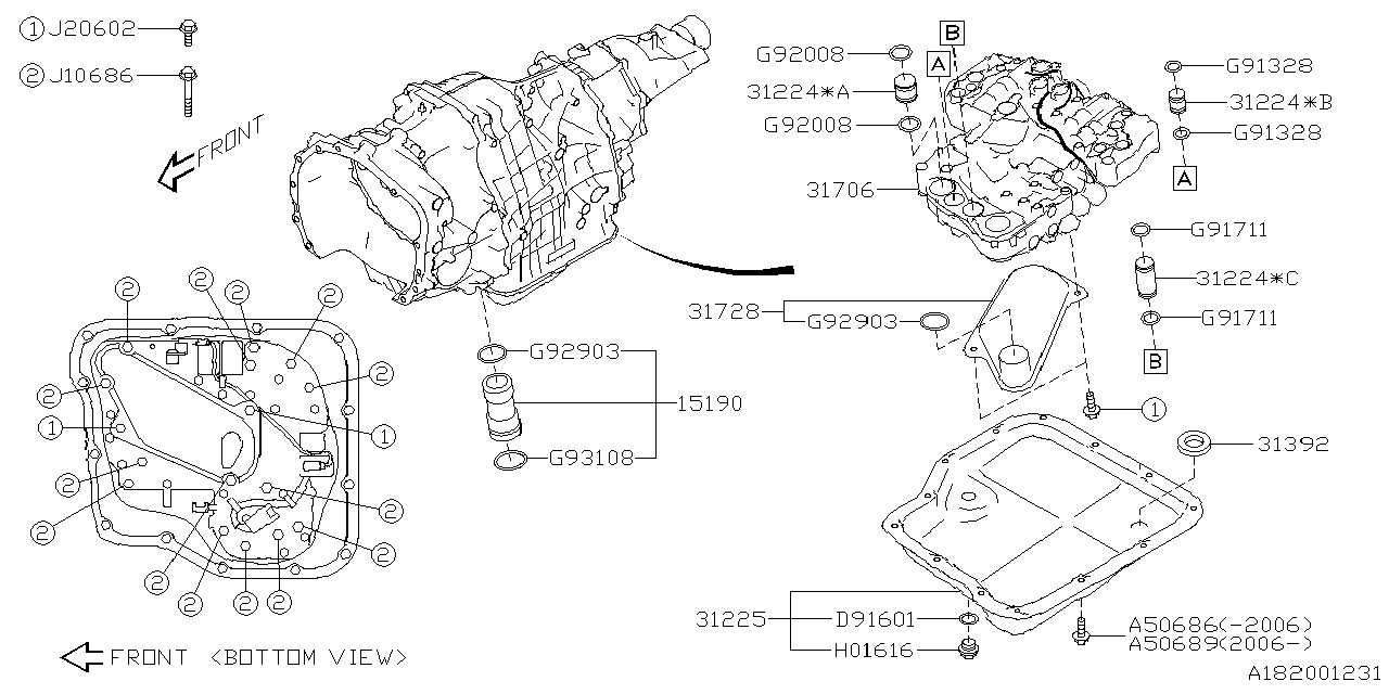 Diagram AT, CONTROL VALVE for your 2025 Subaru Ascent   