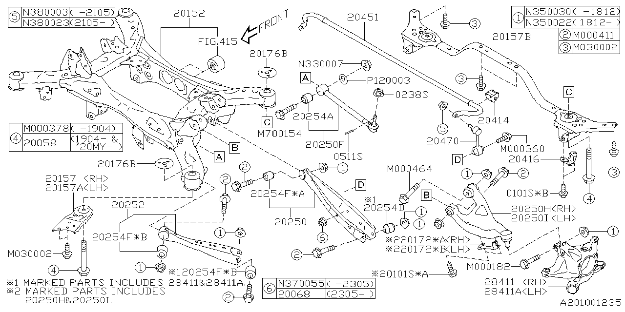 Diagram REAR SUSPENSION for your 2012 Subaru Impreza  Sport Limited Wagon 