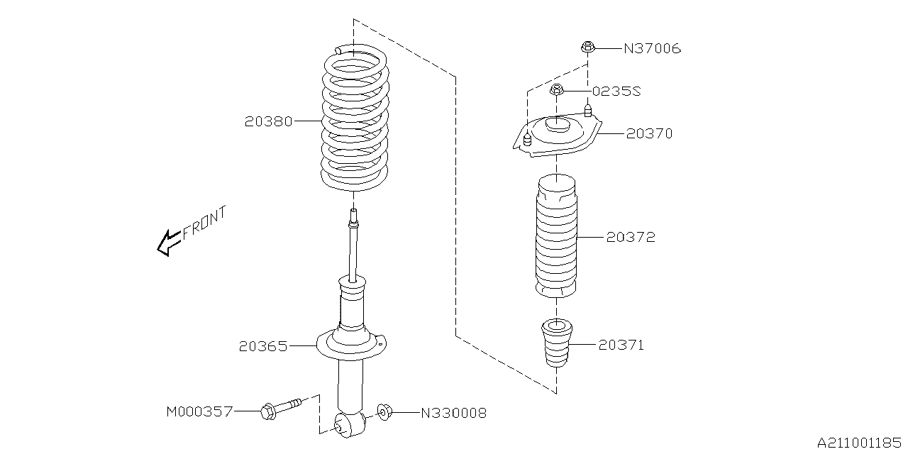 Diagram REAR SHOCK ABSORBER for your 2020 Subaru Crosstrek   