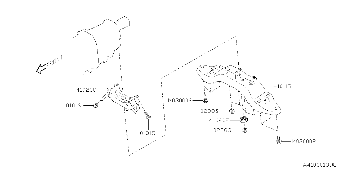 Diagram ENGINE MOUNTING for your 2013 Subaru Impreza   