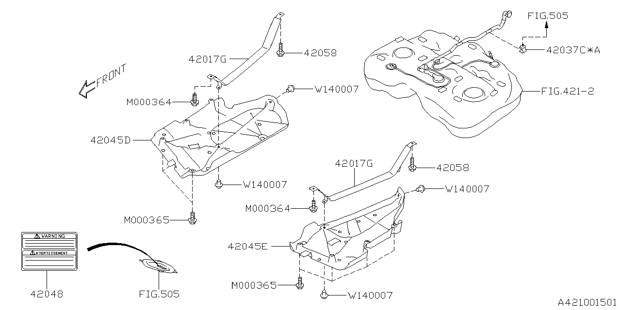 Diagram FUEL TANK for your 2021 Subaru Ascent  Premium 7-Passenger w/EyeSight 