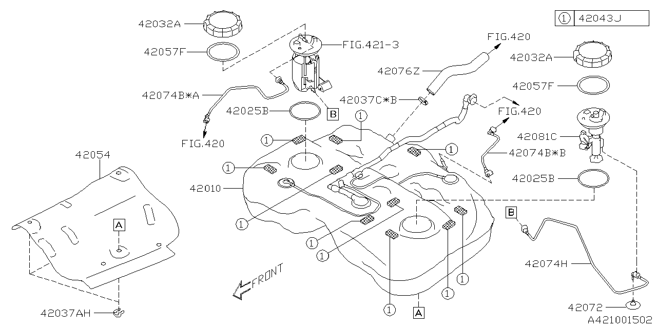 Diagram FUEL TANK for your 2019 Subaru Ascent 2.4L Premium 7-Passenger w/EyeSight 