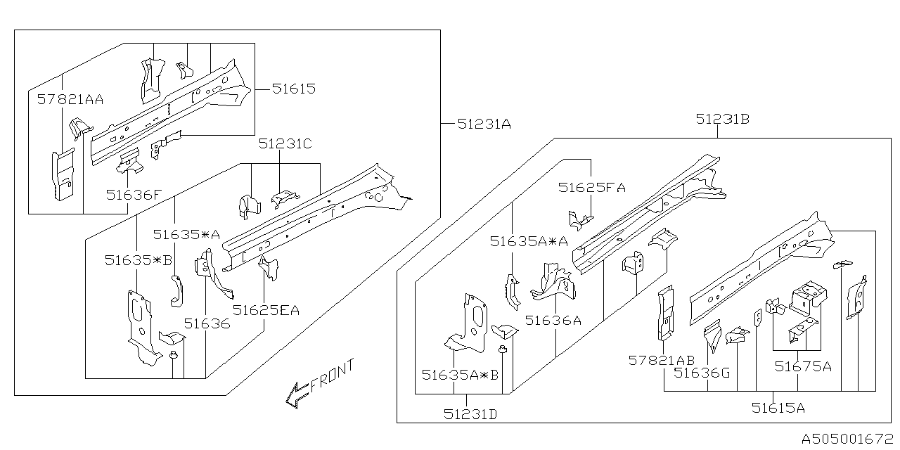 Diagram BODY PANEL for your 2023 Subaru Impreza  LIMITED w/EyeSight WAGON 