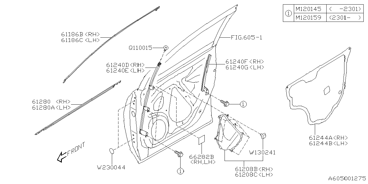 Diagram FRONT DOOR PANEL & REAR(SLIDE)DOOR PANEL for your 2019 Subaru Ascent  Limited 8-Passenger w/EyeSight 