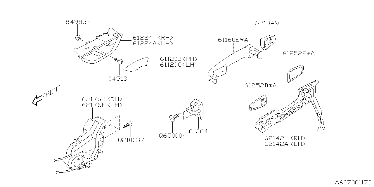 DOOR PARTS (LATCH & HANDLE) Diagram