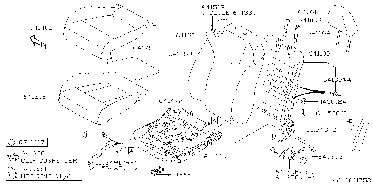 Diagram FRONT SEAT for your 1995 Subaru Impreza   