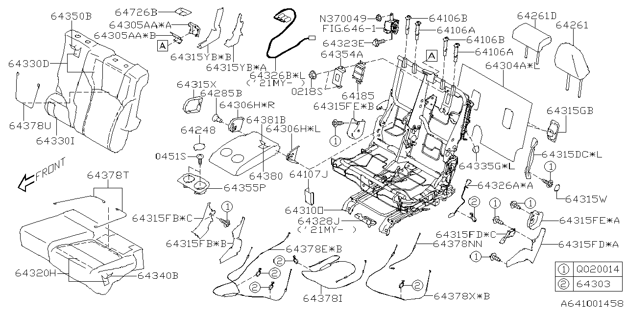 Diagram REAR SEAT for your 2009 Subaru Outback   