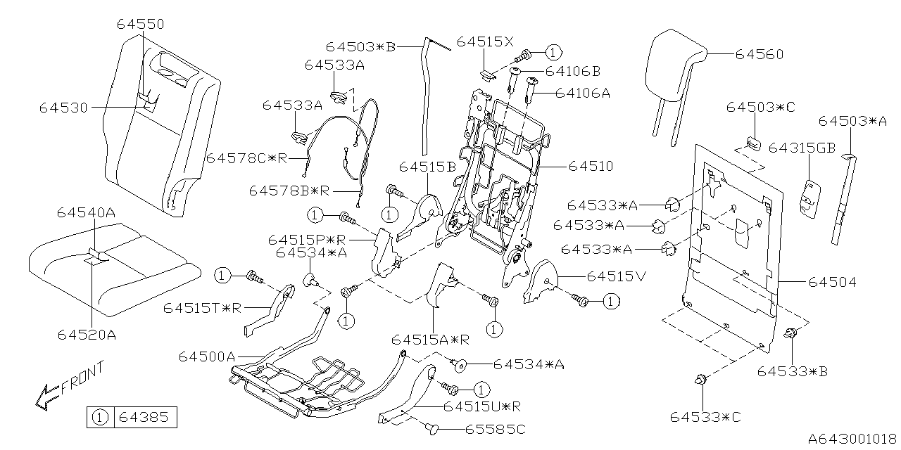 Diagram REAR SEAT 3 for your 2024 Subaru Ascent   