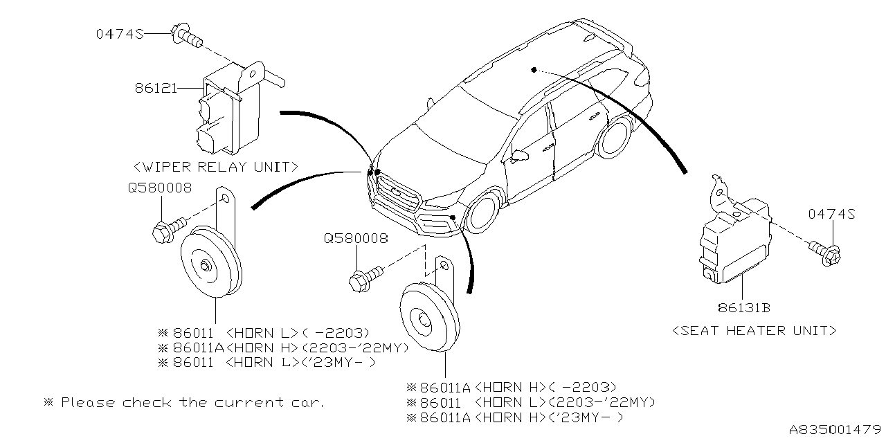 Diagram ELECTRICAL PARTS (BODY) for your 2010 Subaru WRX  Base 