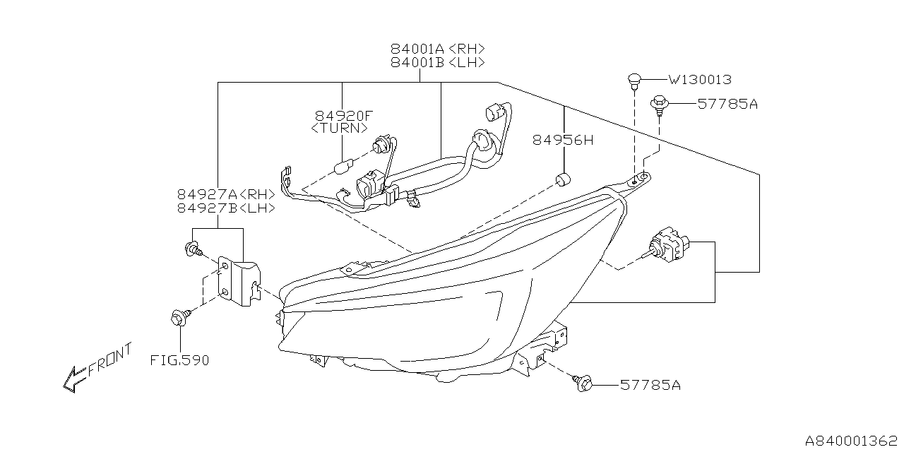 Diagram HEAD LAMP for your 2013 Subaru Impreza  Limited Wagon 