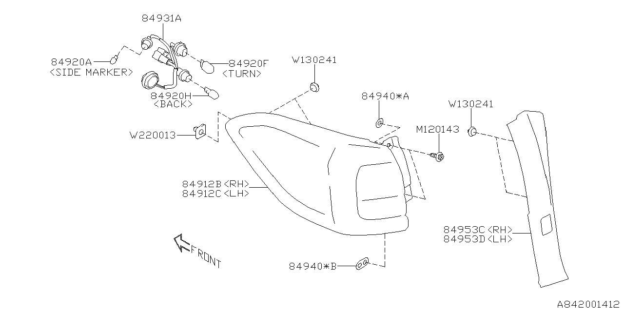 Diagram LAMP (REAR) for your 2020 Subaru Ascent  Premium 7-Passenger w/EyeSight 