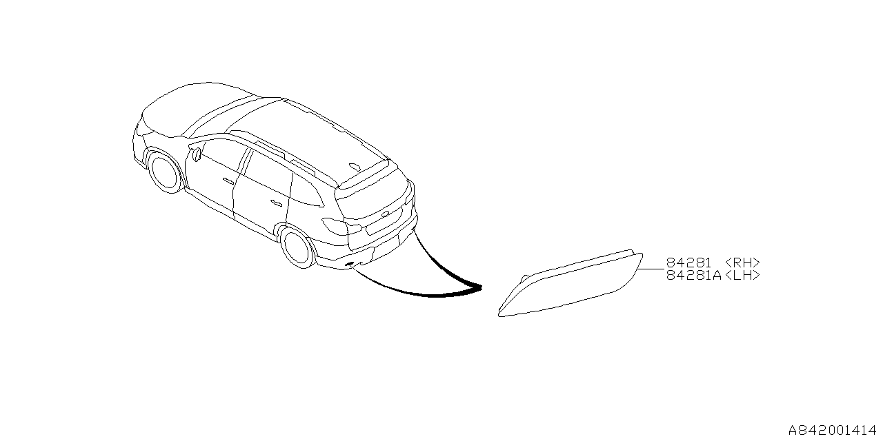 Diagram LAMP (REAR) for your 2012 Subaru Forester  X Limited 