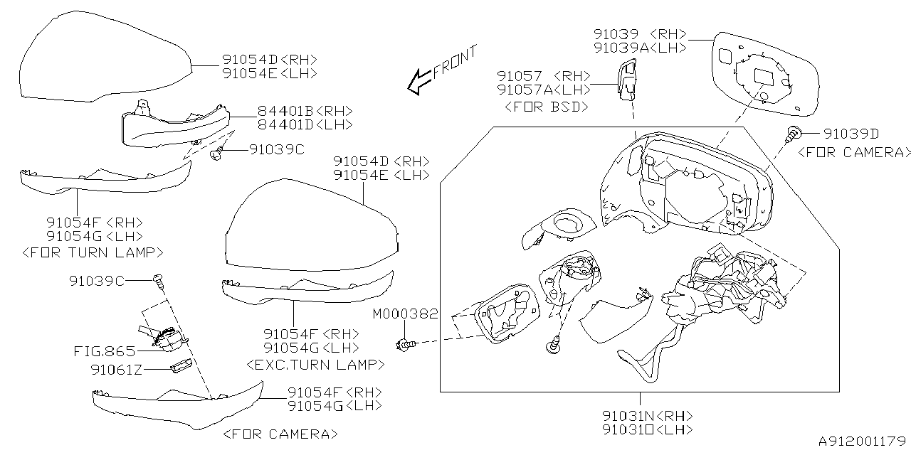 Diagram REAR VIEW MIRROR for your 2018 Subaru Impreza   