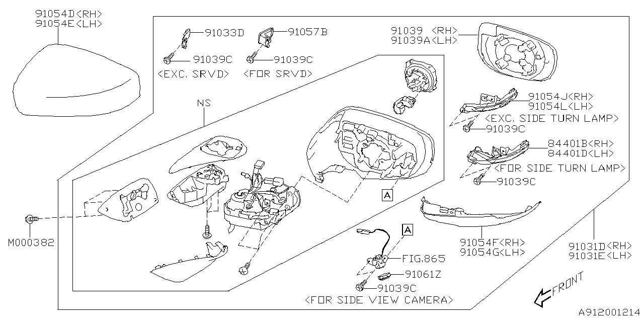 Diagram REAR VIEW MIRROR for your 2018 Subaru Impreza   