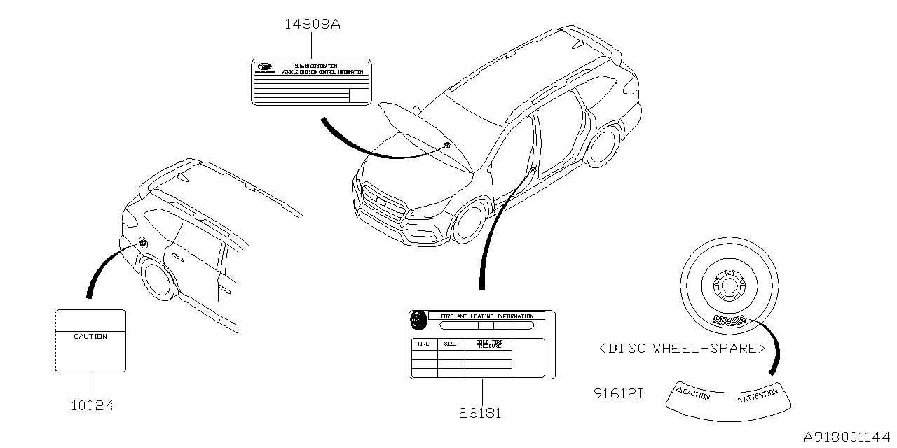 Diagram LABEL (CAUTION) for your 2014 Subaru Forester  XT Touring 