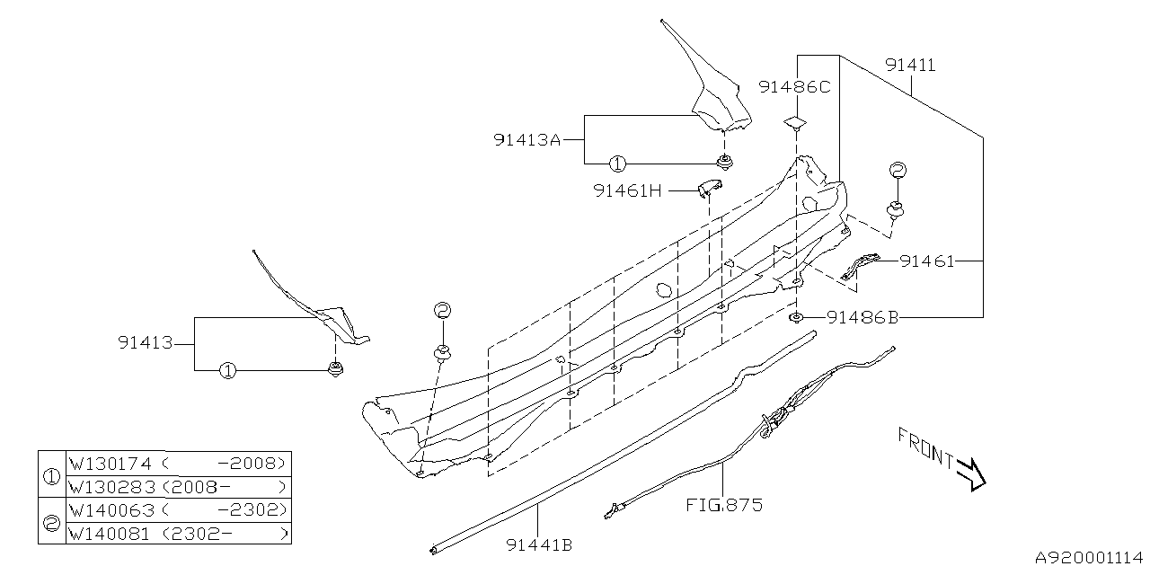 Diagram COWL PANEL for your 2023 Subaru Ascent   