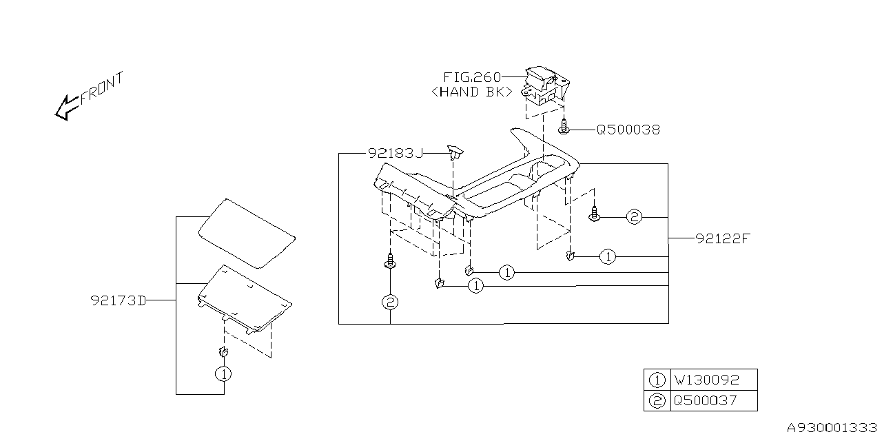 Diagram CONSOLE BOX for your 2003 Subaru Impreza   