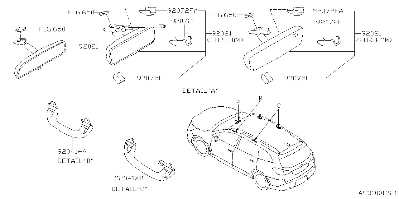 Diagram ROOM INNER PARTS for your 2015 Subaru STI   