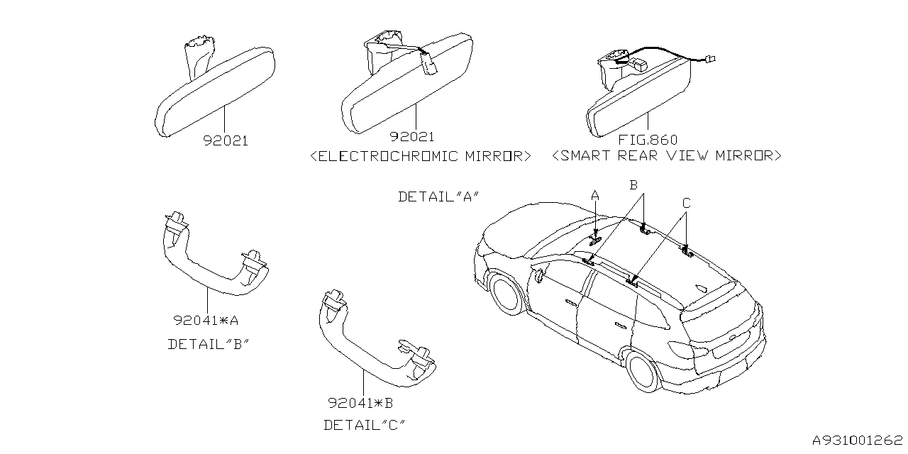 Diagram ROOM INNER PARTS for your 2020 Subaru WRX PREMIUM WITH LIP ES  