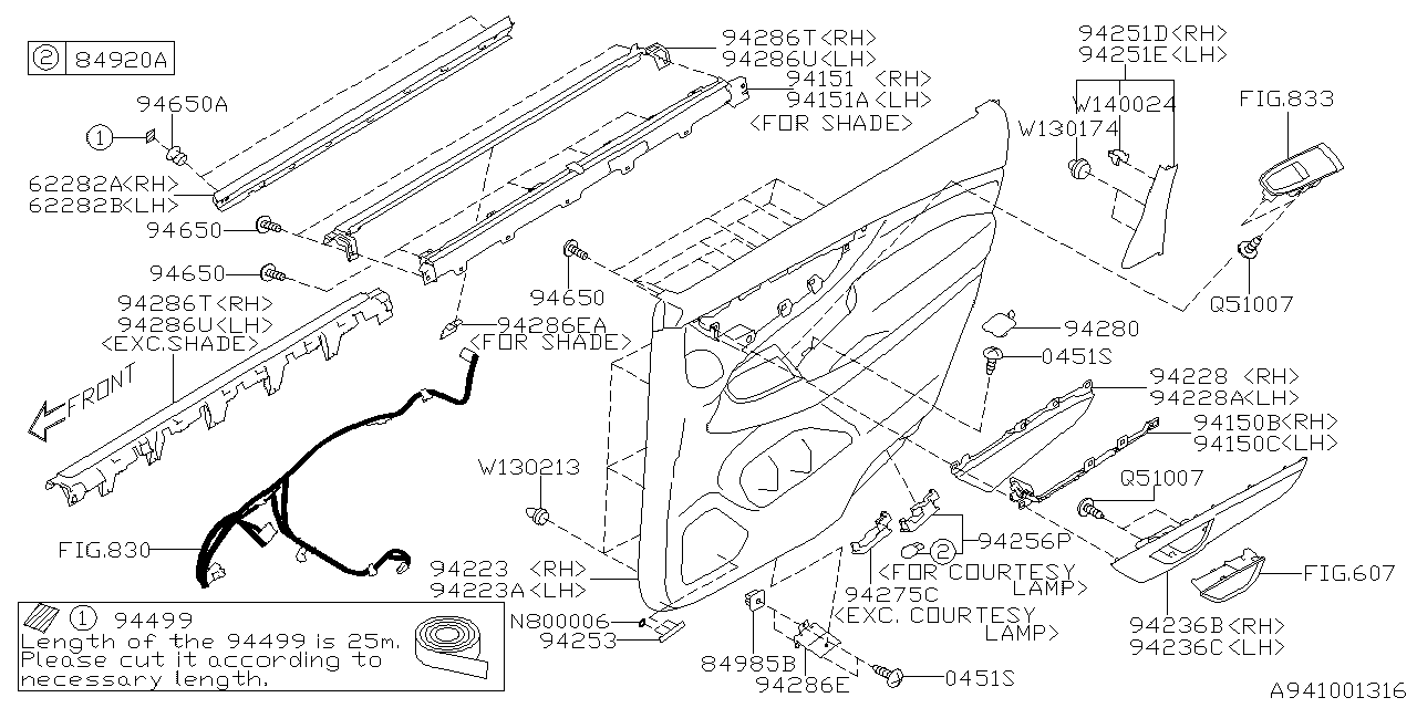 Diagram DOOR TRIM for your 2023 Subaru Ascent 2.4L  