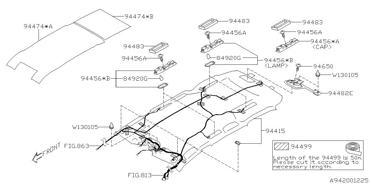 Diagram ROOF TRIM for your 2020 Subaru Ascent   