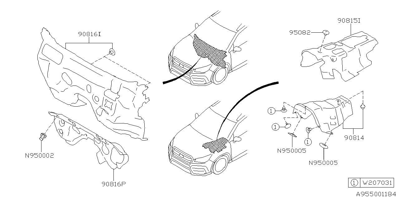 Diagram FLOOR INSULATOR for your 2024 Subaru Ascent   