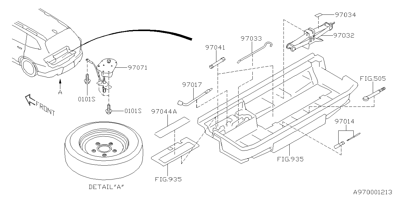 Diagram TOOL KIT & JACK for your 2016 Subaru Outback   