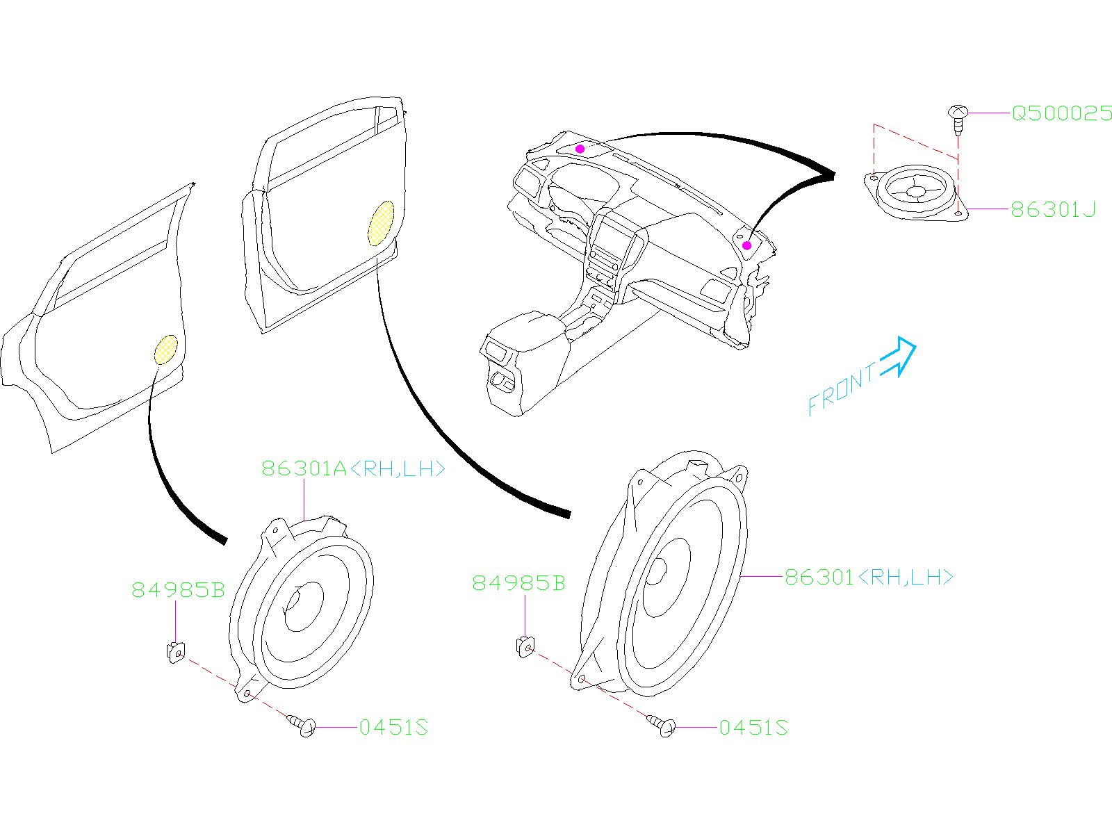 2019 Subaru Crosstrek Speaker Front 86301al70a Genuine Subaru Part