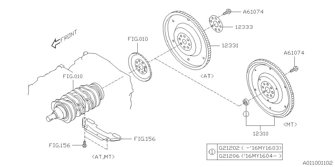 Diagram FLYWHEEL for your 2014 Subaru BRZ  Base 