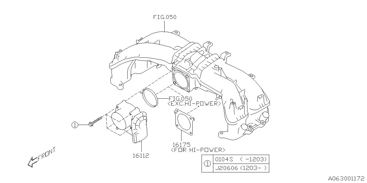 Diagram THROTTLE CHAMBER for your Subaru WRX  