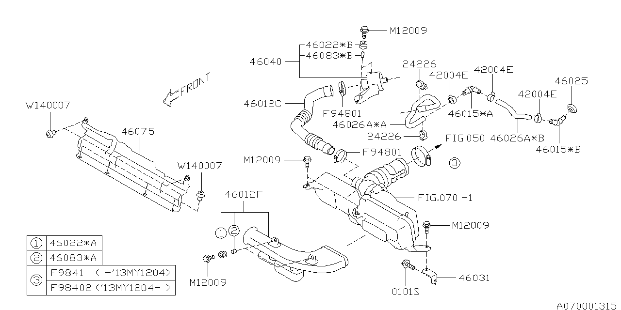 Diagram AIR CLEANER & ELEMENT for your 2020 Subaru STI   